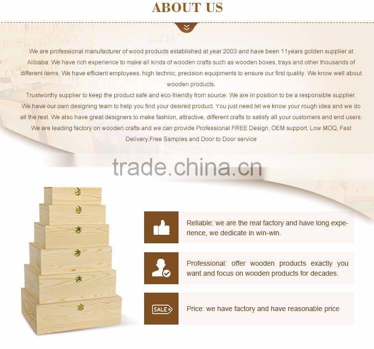 wholesale pine wooden Sewing Box Folding Out Storage craft or sewing solid wood box unfinished