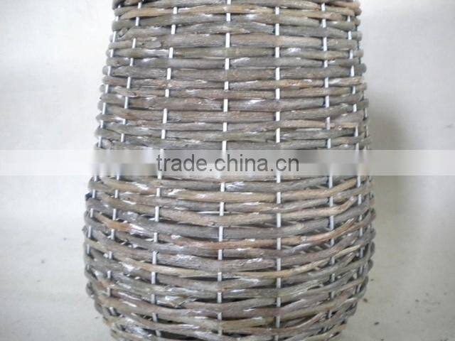 Cheap cost set of 2 woven wicker flower pots