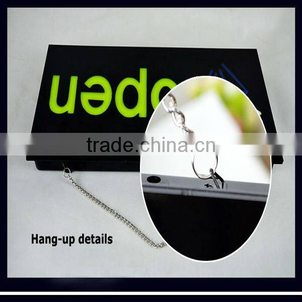 Semi-outdoor color changing LED resin sign Environmental-friendly LED open sign Acrylic panel LED display sign