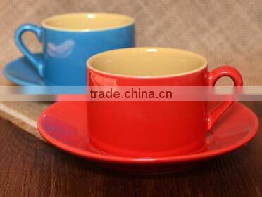 High quality 200ml ceramic tea cup and saucer
