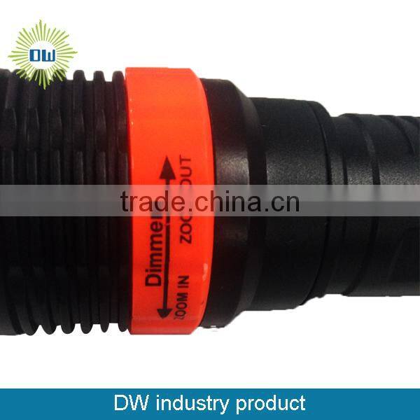 1 led fake-metal zoomed plastic flashlight for promotion