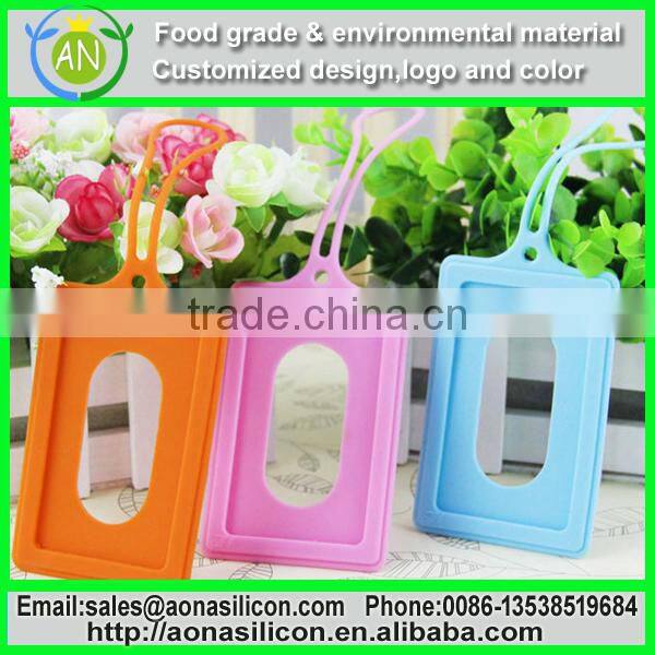 2015 Customized logo wholesale silicone luggage tags