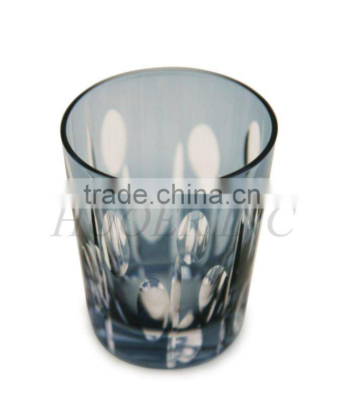 Tinted Frosted Cut Glass