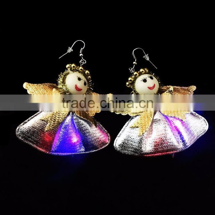 christmas angle lighted battery children earrings