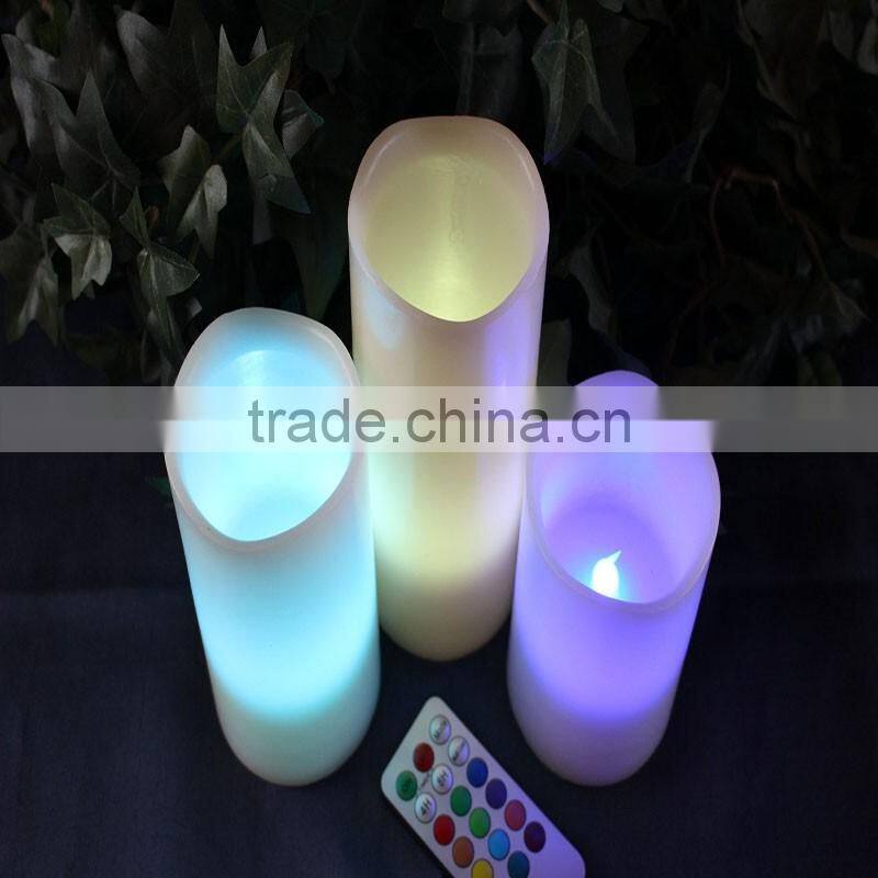 Hight Quality Multi-color Battery Operated Led Frameless Candle Light With Remote 2016