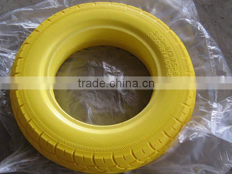 Hand trolley hand truck wheel 3.00-4 PU foam wheel