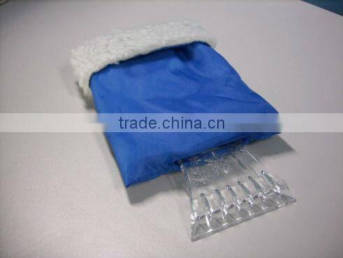 warm ice scraper with mitt/glove