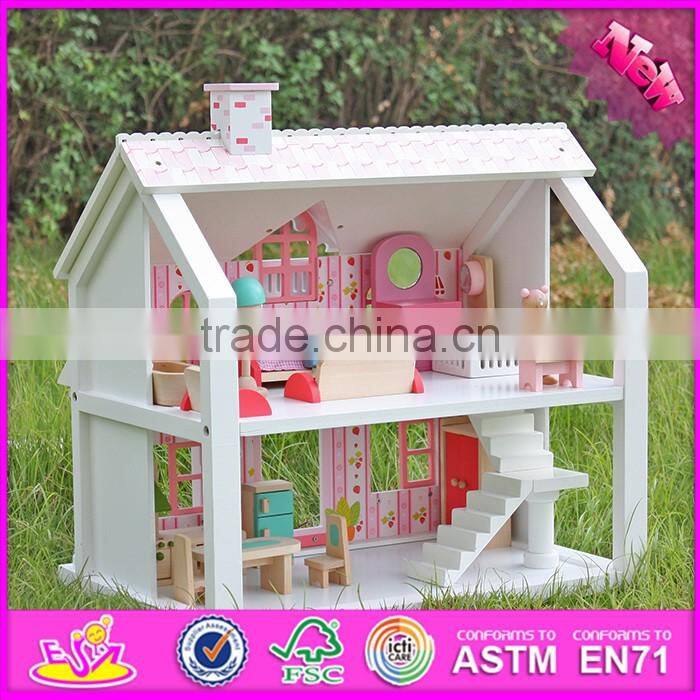 2016 top fashion lovely wooden victorian dollhouse for kids W06A041C