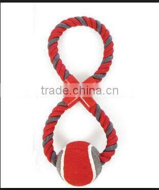 Interactive Dog Toy Tugger & Chew Tennis Ball Rope, Red