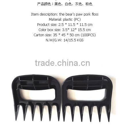 Bear Paws Pork Floss Meat Claws Forks Handler Tongs Pull Shred Beef BBQ Barbecue Tool Black,cooking tools