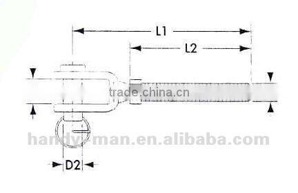 Horizontal Lifeline System Component Stainless Steel Threaded Jaw Terminal