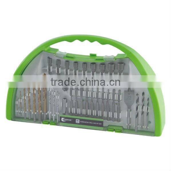 45 piece Combination drill bits set in plastic case