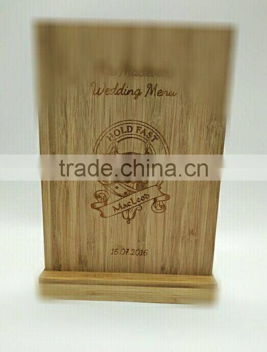 special bamboo menu book for restaurant