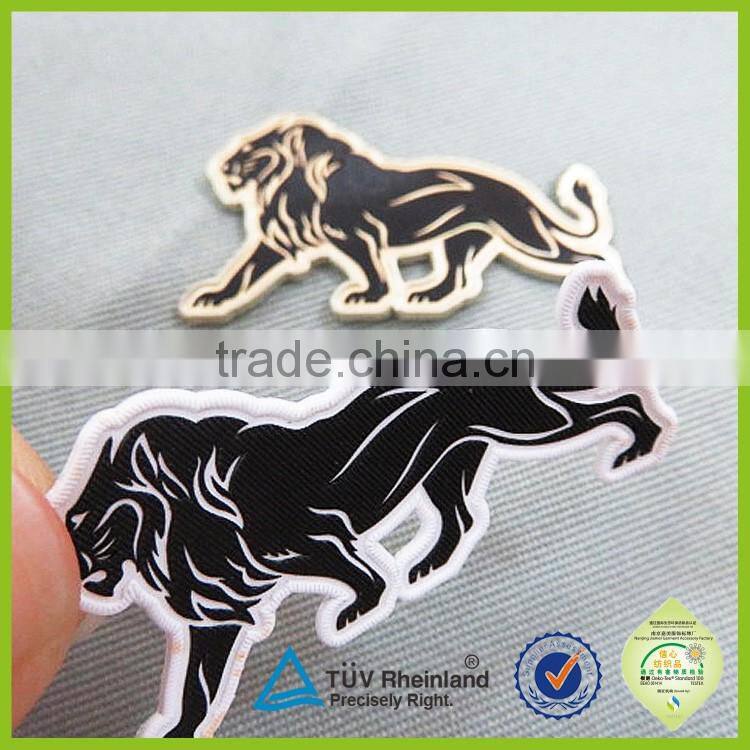 OEM/ODM cheap pvc clothing label raised custom stitching rubber patch