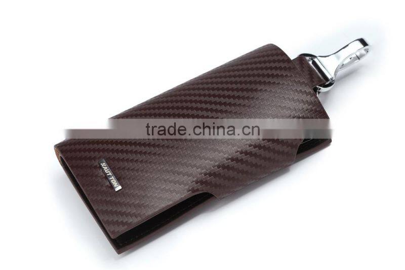 Many Color Top Grain Cowhide Genuine Leather Fashion Men Car Key Case Chains Holder