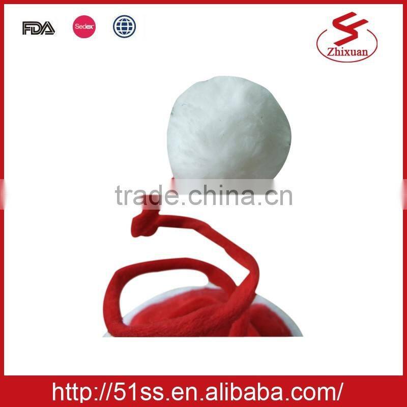 Red pressure spring plush santa hat for chrsitmas decoration