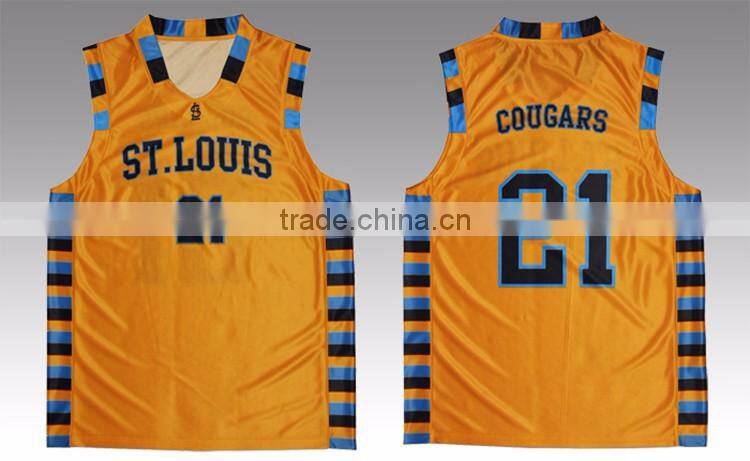 2016 Professional 100%polyester custom basketball jersey color purple