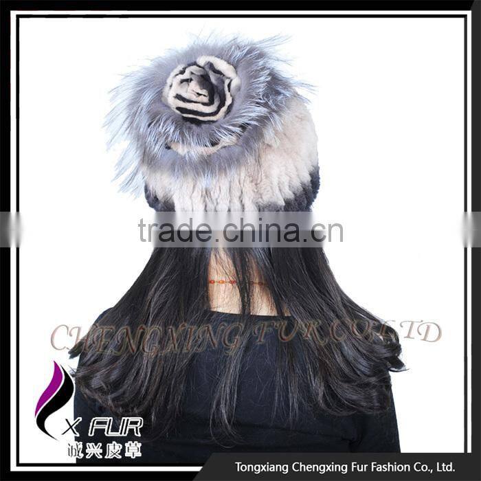 CX-C-121F OEM/ODM New Design Rex Rabbit Fur Headwear Furry Winter Hat