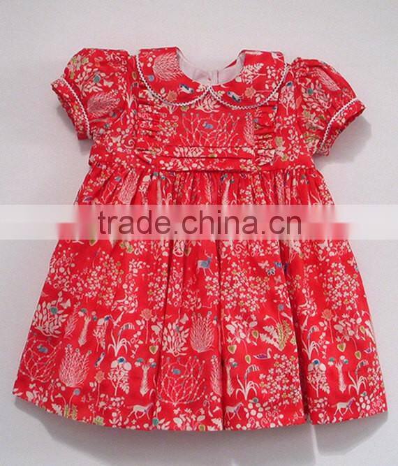 New Design OEM 100% Cotton Woven Printed Baby Girl Clothes Set
