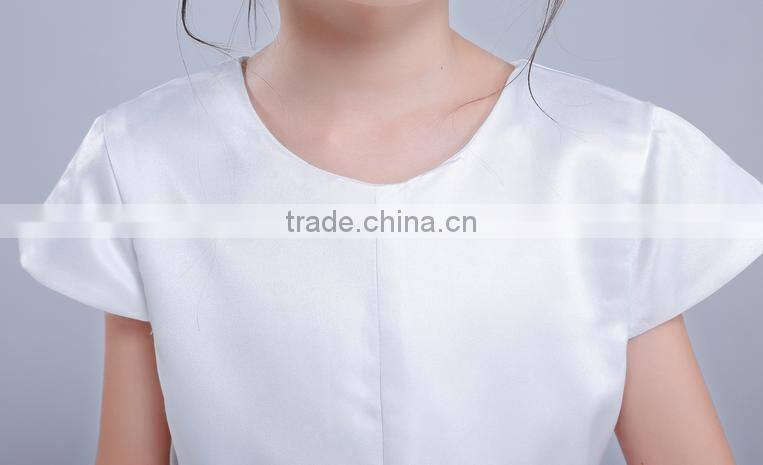 Wholesale Girls skirt 2016 summer new short-sleeved large flower girl print dresses ruffle princess skirt with belt