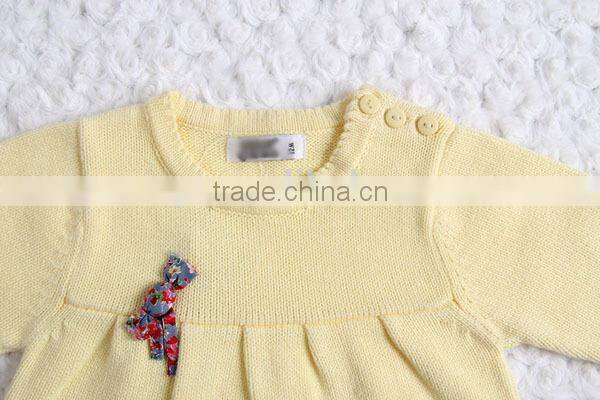 Korean style custom knit baby sweater in solid color