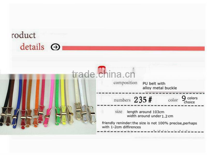 MOQ 1pc high quality shinny 14 different colors beautiful metal buckle cheap price belt for women belt cummerbund