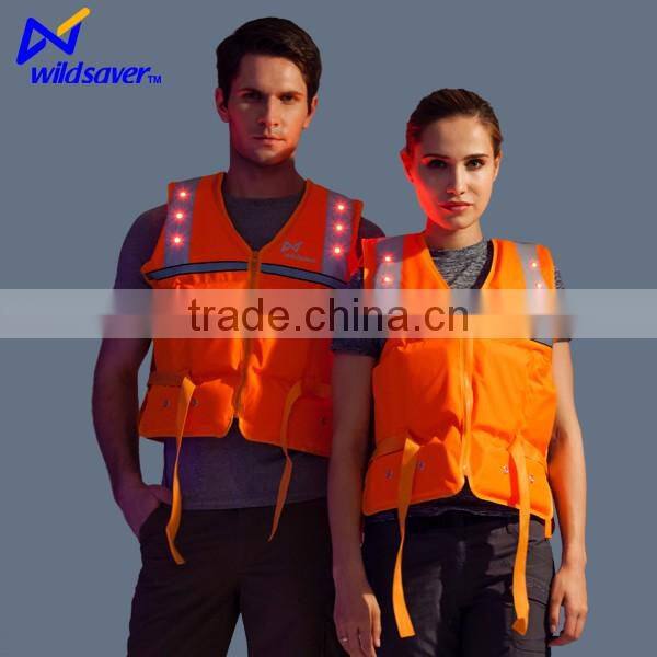 Kids LED orange life preserver lifejacket inflatable life vest