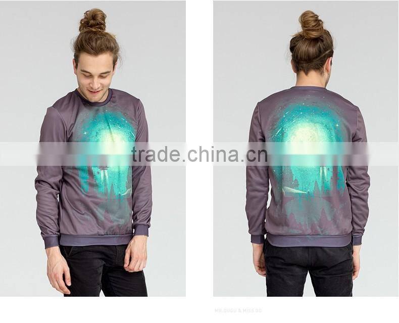 Unisex fiction future city art digital printing pullorver/fitted hoodie sweatshirt
