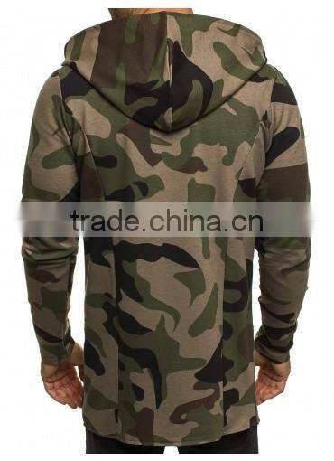 Men's Camouflage Print Zipp-up 100% Cotton Fleece Hoodies