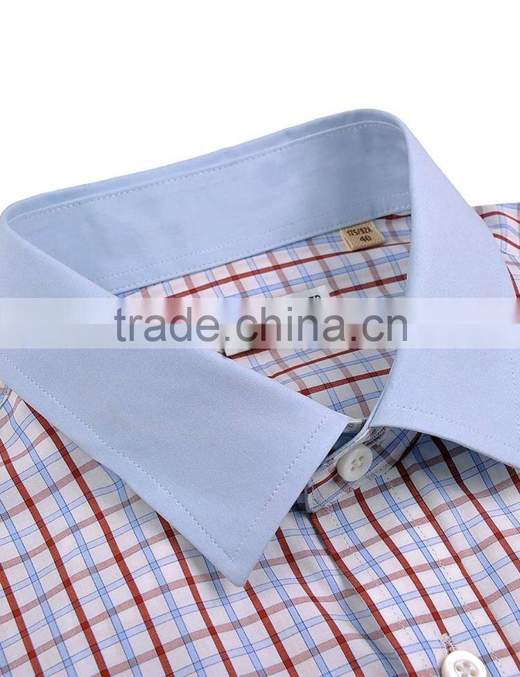 Latest style men's dress shirt fancy plaid design model man shirt