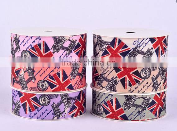 hi-ana ribbon 169 100 Yard British Flag Ribbon 25mm - Union Jack UK Ribbon - Grosgrain Ribbon 1" Wide