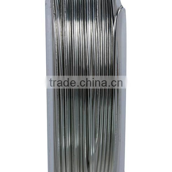 Copper Beading Wire Thread Cord Round Silver Tone 0.8mm Dia. , 2 Rolls