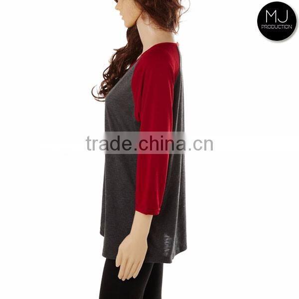 LOW MOQ 3/4 sleeve women shirt