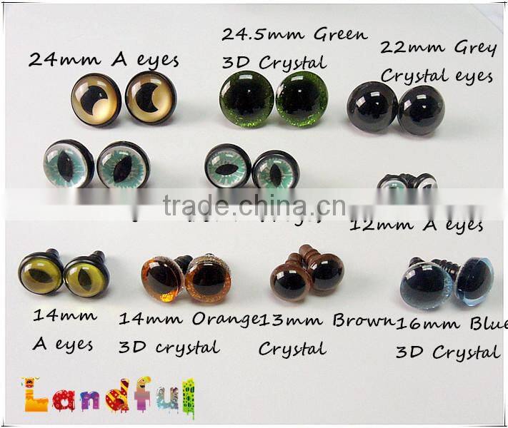 Orange Stuffed Craft Toy 3D Glitter Eyes Plush Animal Eyes