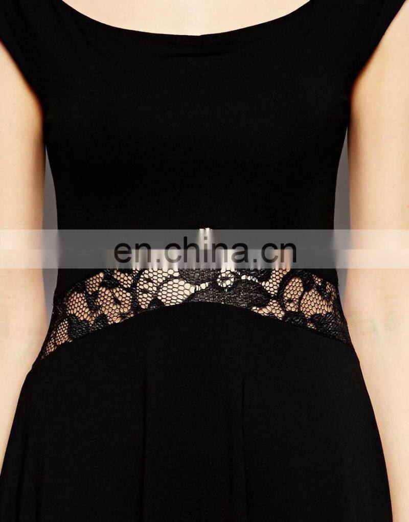 CHEFON Lace insert skater tall dresses