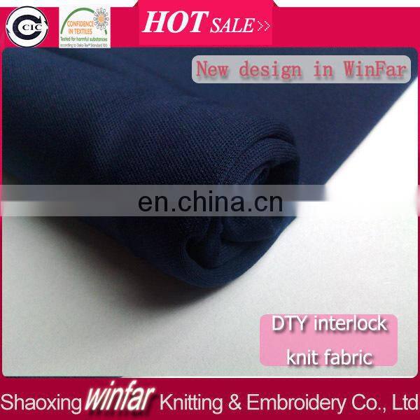 winfar Textile 100% Polyester 75D DTY Knit Interlock Double Wefts Fabric