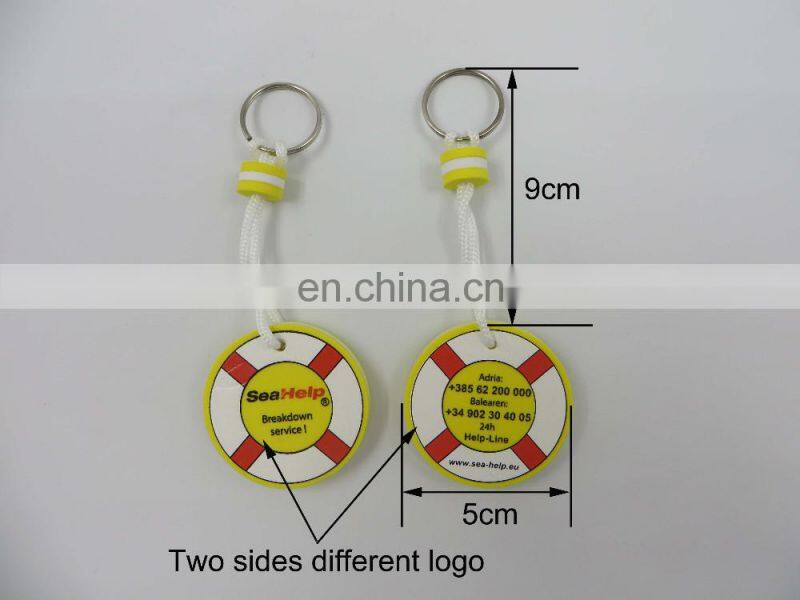 Factory direct supply round EVA key chain rings with two sides printing logo key holder