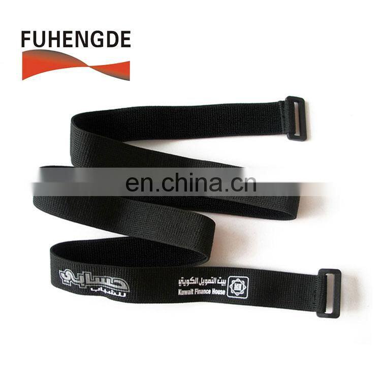 Flexible Elastic hook and loop strap with buckle