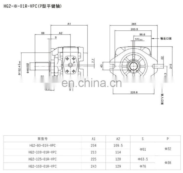 Sunny gear pump SUNNY HGP-25 HGP-32 HGP-40 HGP-50 HGP-63-01R-VPC Hydraulic Pump For Injection Moulding Machine