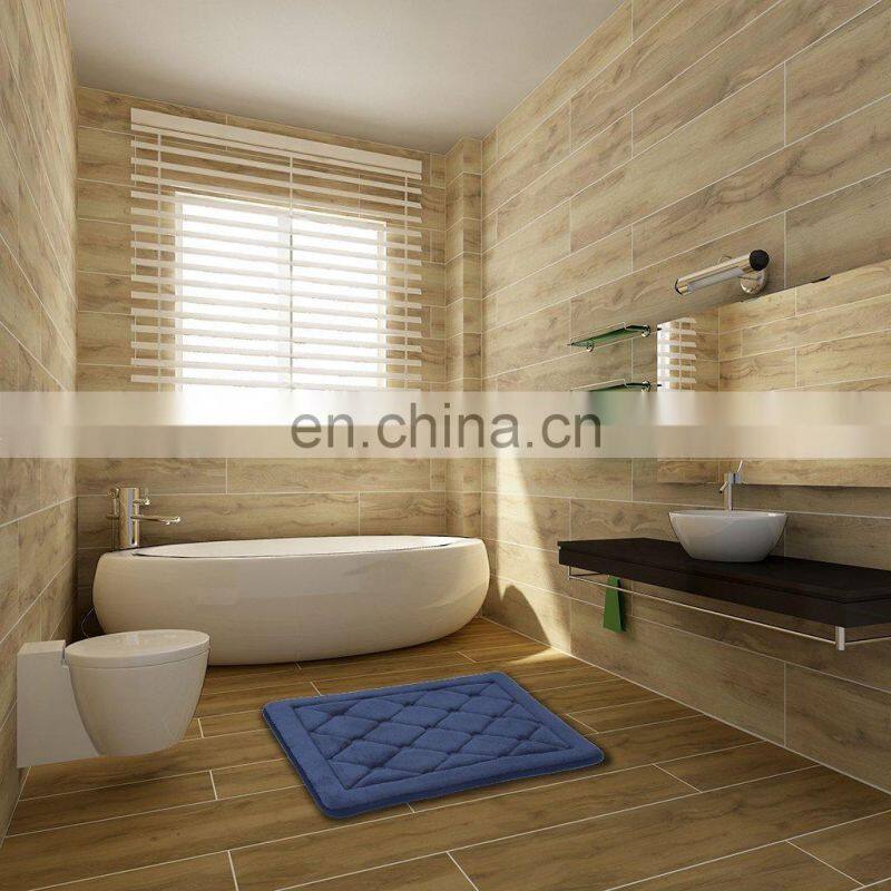 Bathroom Mats Non Slip Bath Floor Mats Water Absorbent Coral Fleece Surface Fast Dry Soft Comfortable Stylish Bathroom Rugs