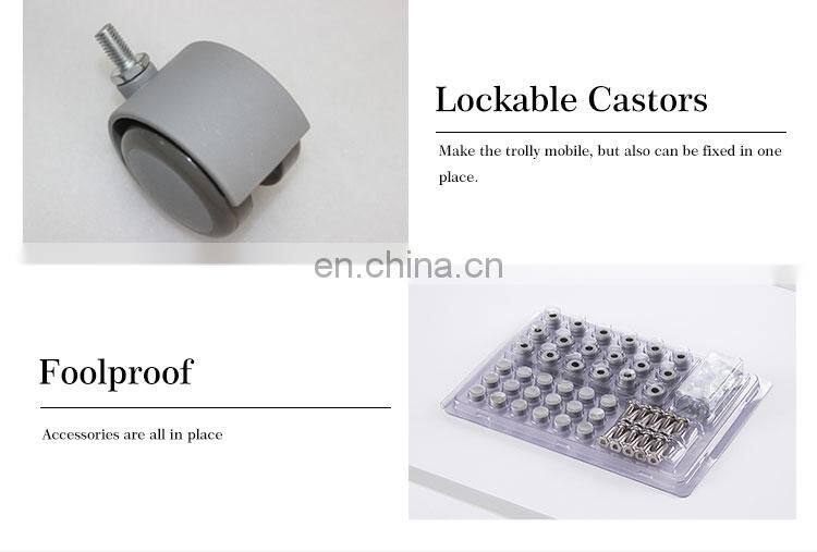 salon trolley wheel platform trolley with drawers and lamp