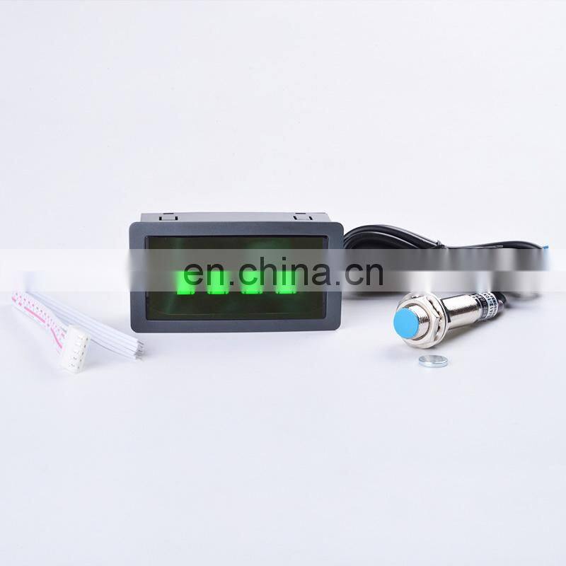 4 Digital Red Green Blue LED Tachometer RPM Speed Meter+Hall Switch Proximity Switch Sensor 12V Measure range 10-9999RPM Counter