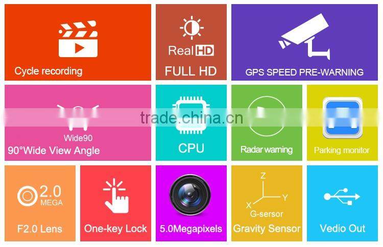 1080P FHD radar detector with carcam hd car dvr