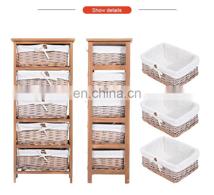 natural colour solid wooden furniture cabinet with many drawers