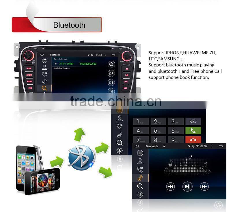 DOUBLE DIN ANDROID 4.4 CAR AUDIO CAR DVD FOR FORD FOCUS MONDEO S-max Kuga with WIFI,BT,SWC,1080P Video Playback,3G Optional