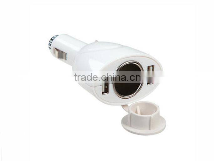 Car cigar lighter with dual two USB output in 2A 1A support for digital device use in car