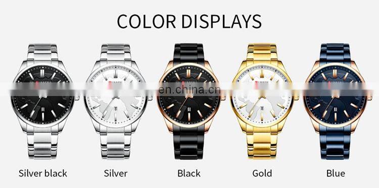 CURREN 8366 Japan Quartz Movt Men Brand Wrist Watches Stainless Steel Calendar Business Popular Military Watch