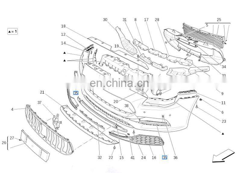 Runde ABS Material Auto Car Body Kit For 2013-2016 Maserati Quattroporte Upgrade to 18-20 New Style body kit