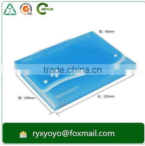 hard cover pp custom printed pockets expandable file folder with fastener
