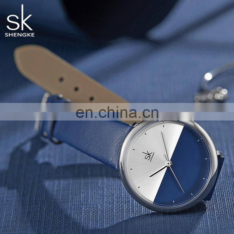 SHENGKE Pair Handwatch Valentine Classic Leather Band Unisex Watches Couple Wristwatch Lover Quartz Watches Mens watch sets